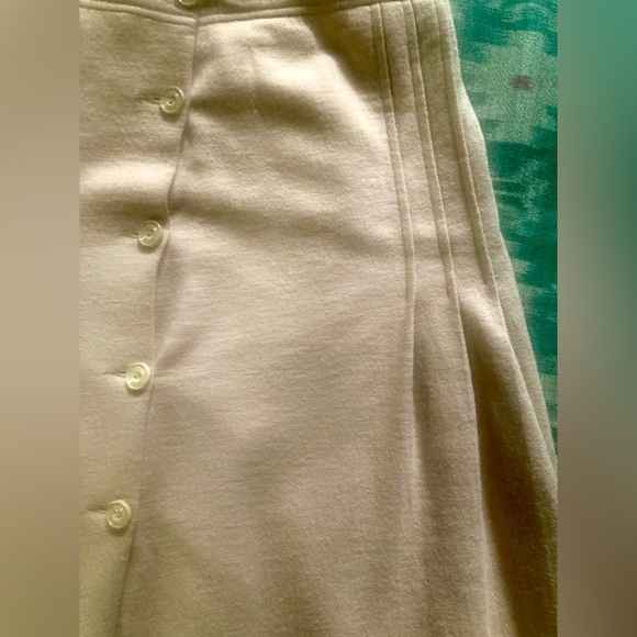 Vintage Cacharel Paris Wool Pleated Skirt Camel Tan Size 6/38 Knee Length A-Line - Picture 2 of 16